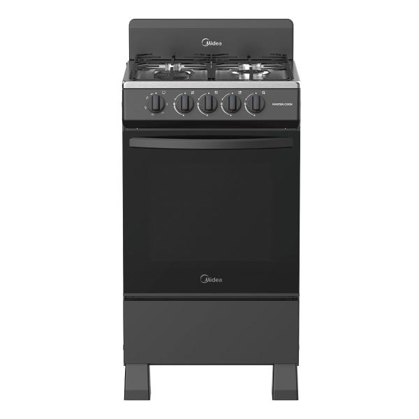 ESTUFA DE PISO A GAS 4 QUEMADORES 20" NEGRA