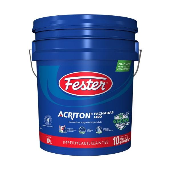 IMPERMEABILIZANTE FESTER ACRITON GREEN SHIELD FACHADAS LISO BLANCO 19L