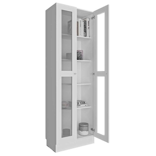 ESTANTE MULTIUSOS CON PUERTAS DE ACRÍLICO COLOR BLANCO
