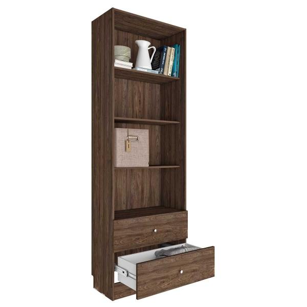 ESTANTE MULTIUSOS 2 CAJONES COLOR NOGAL