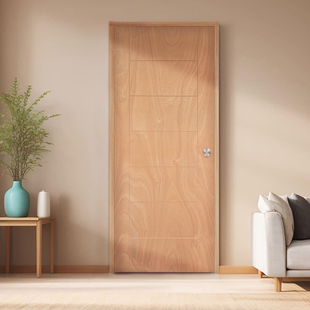 Puerta tambor meranti rayada 70 x 213 cm