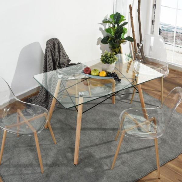 MESA COMEDOR ZAPPA DE VIDRIO 120 X 70 X 72 CM CLARO