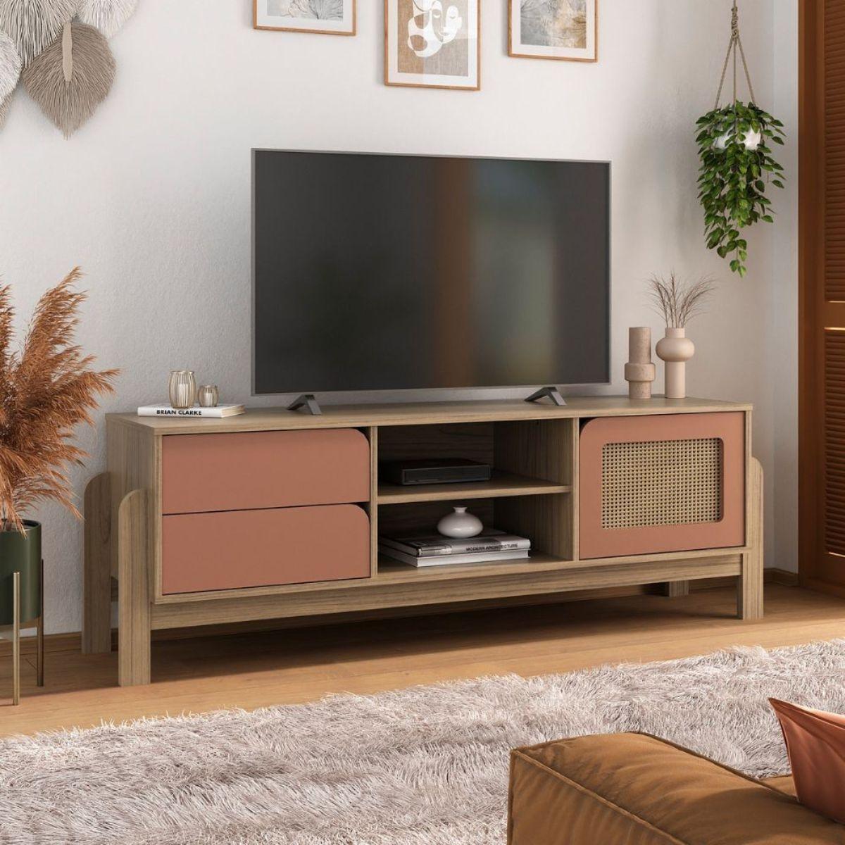 Mueble para tv bertolini nature roble terracota