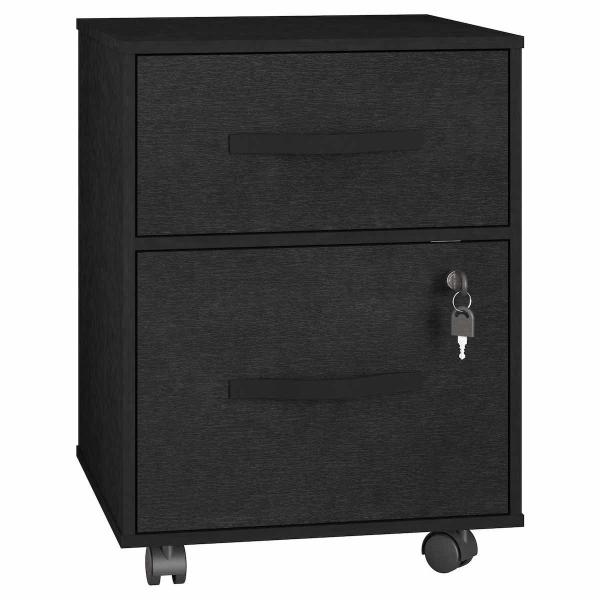 ARCHIVERO ORGANIZADOR DE OFICINA PARA ESCRITORIO CON 2 CAJONES NEGRO LISO