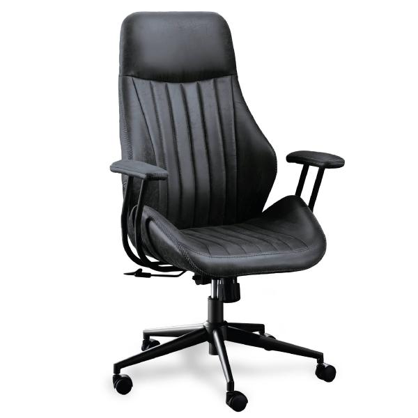 SILLA EJECUTIVA ALPHA IMITACIÓN PIEL GRIS