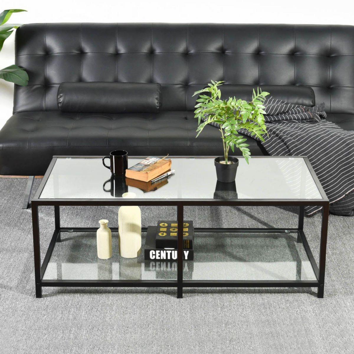 Mesa de centro justin 110 x 50 x 42 cm negra