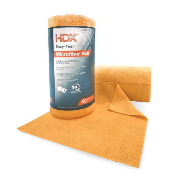 ROLLO DE TOALLAS DE MICROFIBRA HDX, 50 PIEZAS