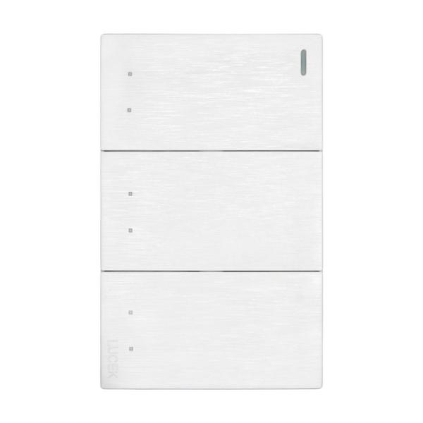 PLACA PLANA CON 3 INTERRUPTORES SENCILLOS DE 1 MÓDULO FLAT BLANCA