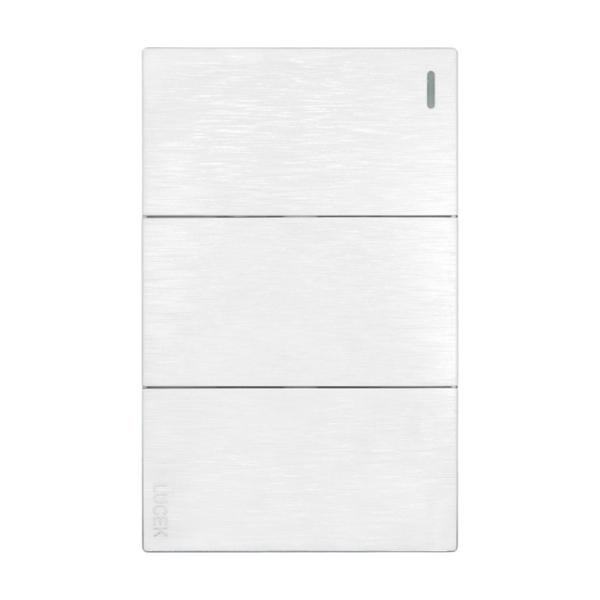 PLACA PLANA CON 3 INTERRUPTORES SENCILLOS DE 1 MÓDULO FLAT BLANCA