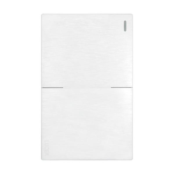 PLACA PLANA CON 2 INTERRUPTORES SENCILLOS DE 1.5 MÓDULOS FLAT BLANCO