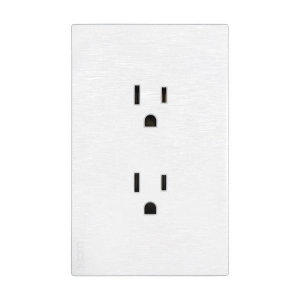 PLACA PLANA CON CONTACTO DUPLEX FLAT BLANCA
