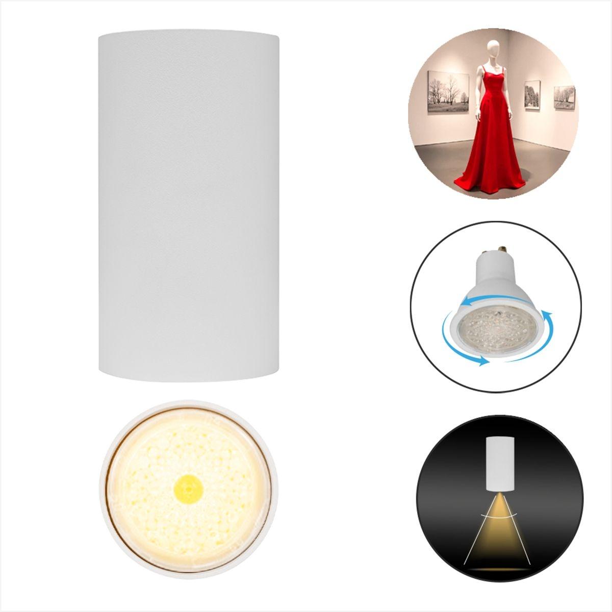 Lampara de sobreponer en techo, foco gu10 irc90, 5w, color blanco