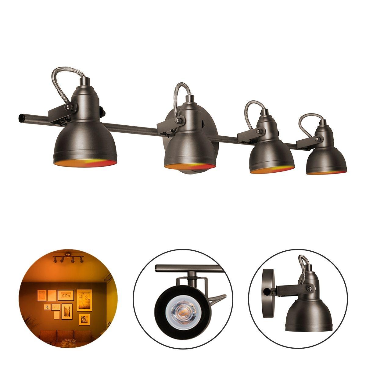 Lampara de sobreponer en techo con foco dtw atenuable, 24w, color satin