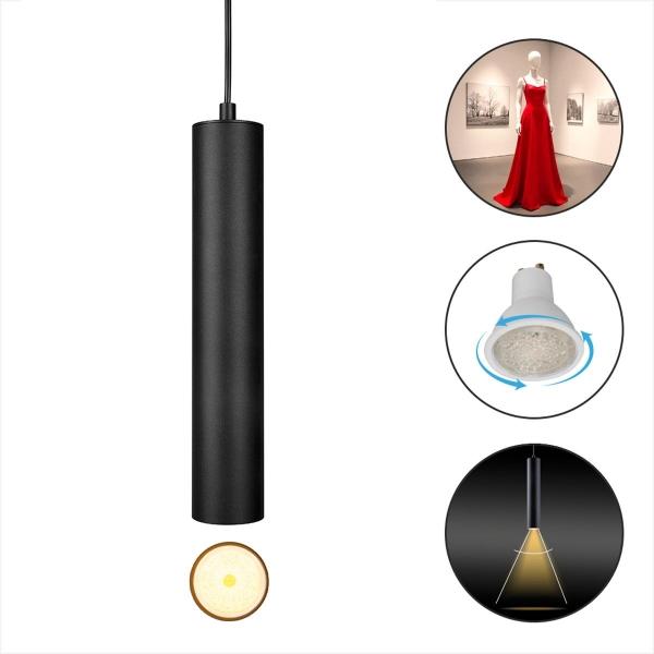 LAMPARA COLGANTE, INCLUYE FOCO IRC 90, 5W, ATENUABLE COLOR NEGRO