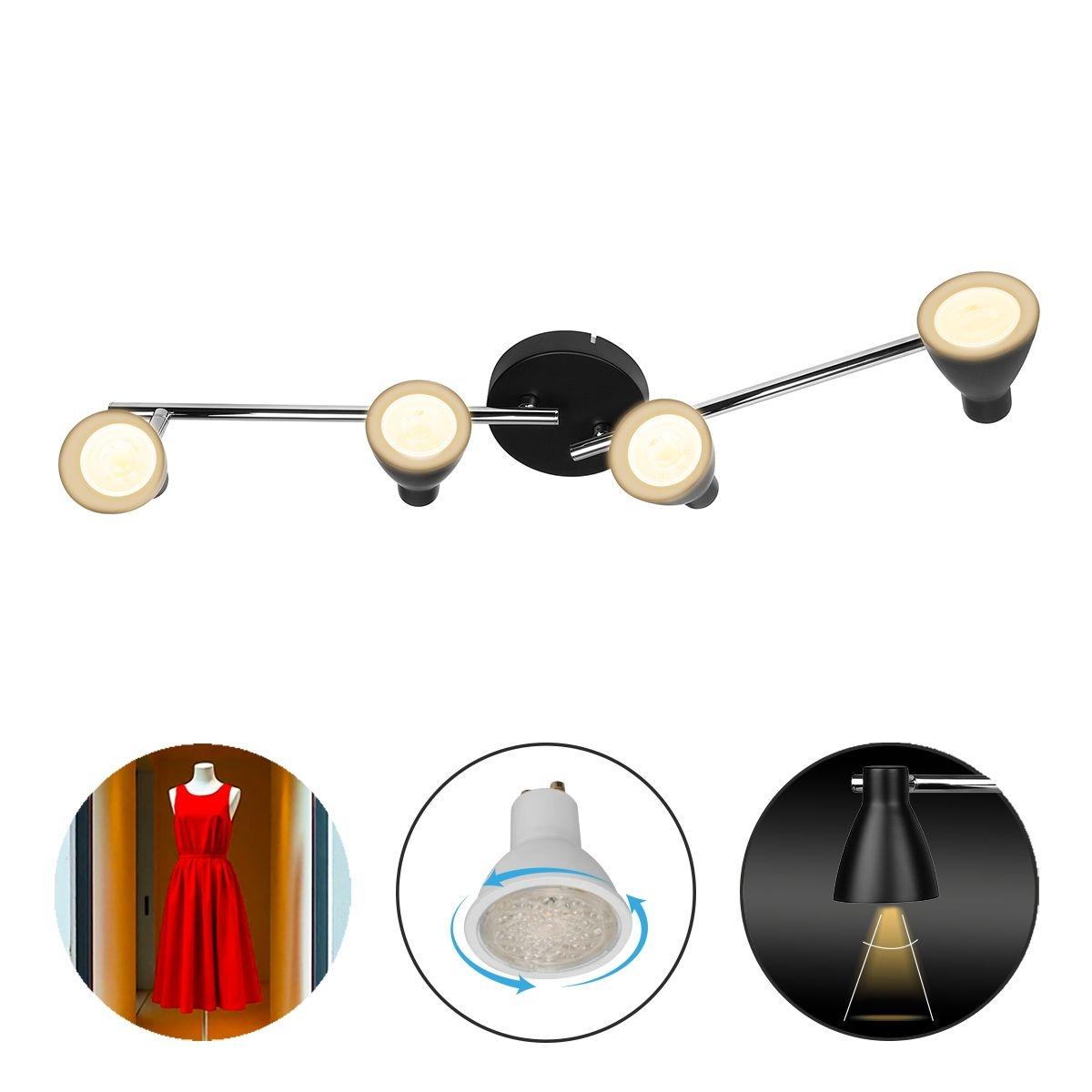 Lampara de sobreponer en techo tipo riel, gu10 irc90 , 24w, color negro