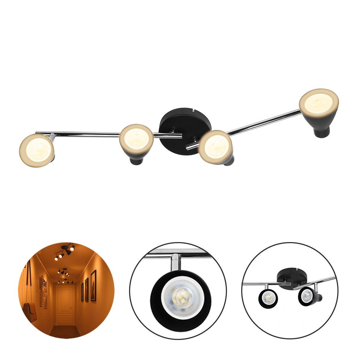 Lampara de sobreponer en techo tipo riel, luz calida 2400k, 24w, color negro