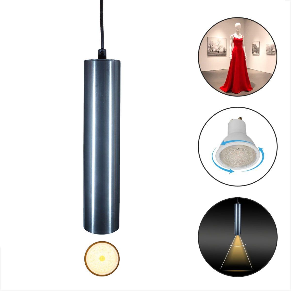 Lampara colgante, incluye foco irc 90, 5w, atenuable color gris