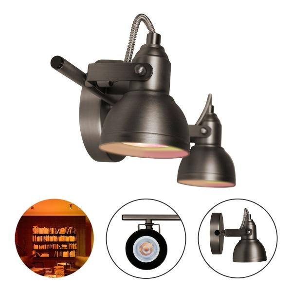 LAMPARA DE SOBREPONER EN TECHO CON FOCO DTW ATENUABLE, 10W, COLOR SATIN