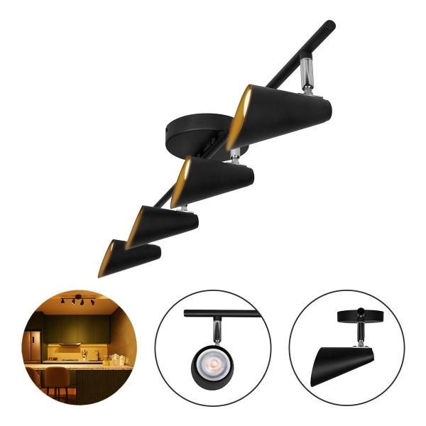 LAMPARA DE SOBREPONER EN TECHO LED, LUZ CALIDA 2400K, 24W, COLOR NEGRO