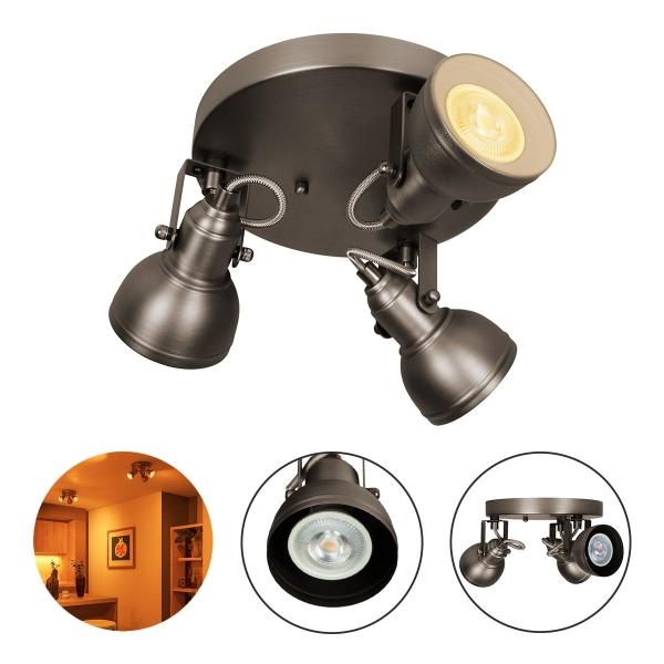 LAMPARA DE SOBREPONER EN TECHO LED, LUZ CALIDA 2400K, 18W, COLOR SATIN