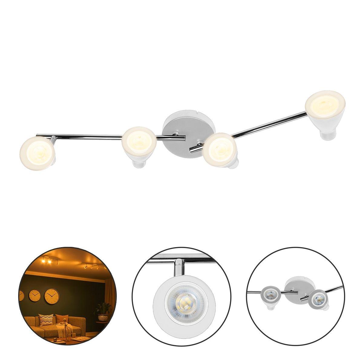 Lampara de sobreponer en techo tipo riel, luz calida 2400k, 24w, color blanco