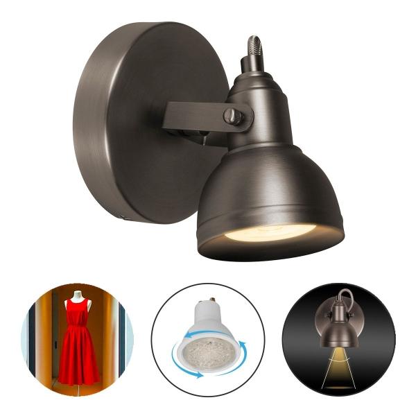 LAMPARA DE SOBREPONER EN TECHO CON FOCO GU10 IRC90 , 6W, COLOR SATIN