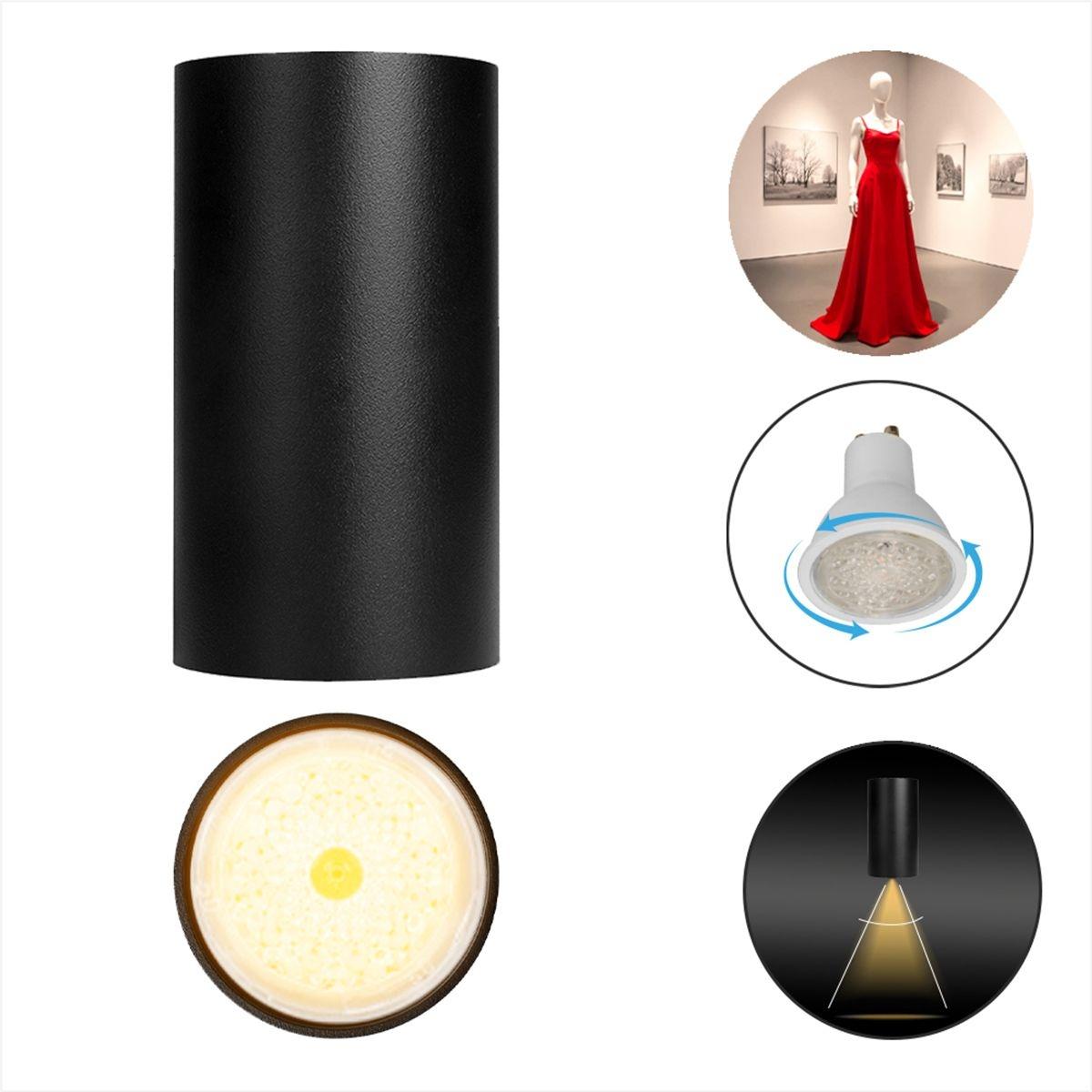 Lampara de sobreponer en techo, foco gu10 irc90 , 5w, color negro