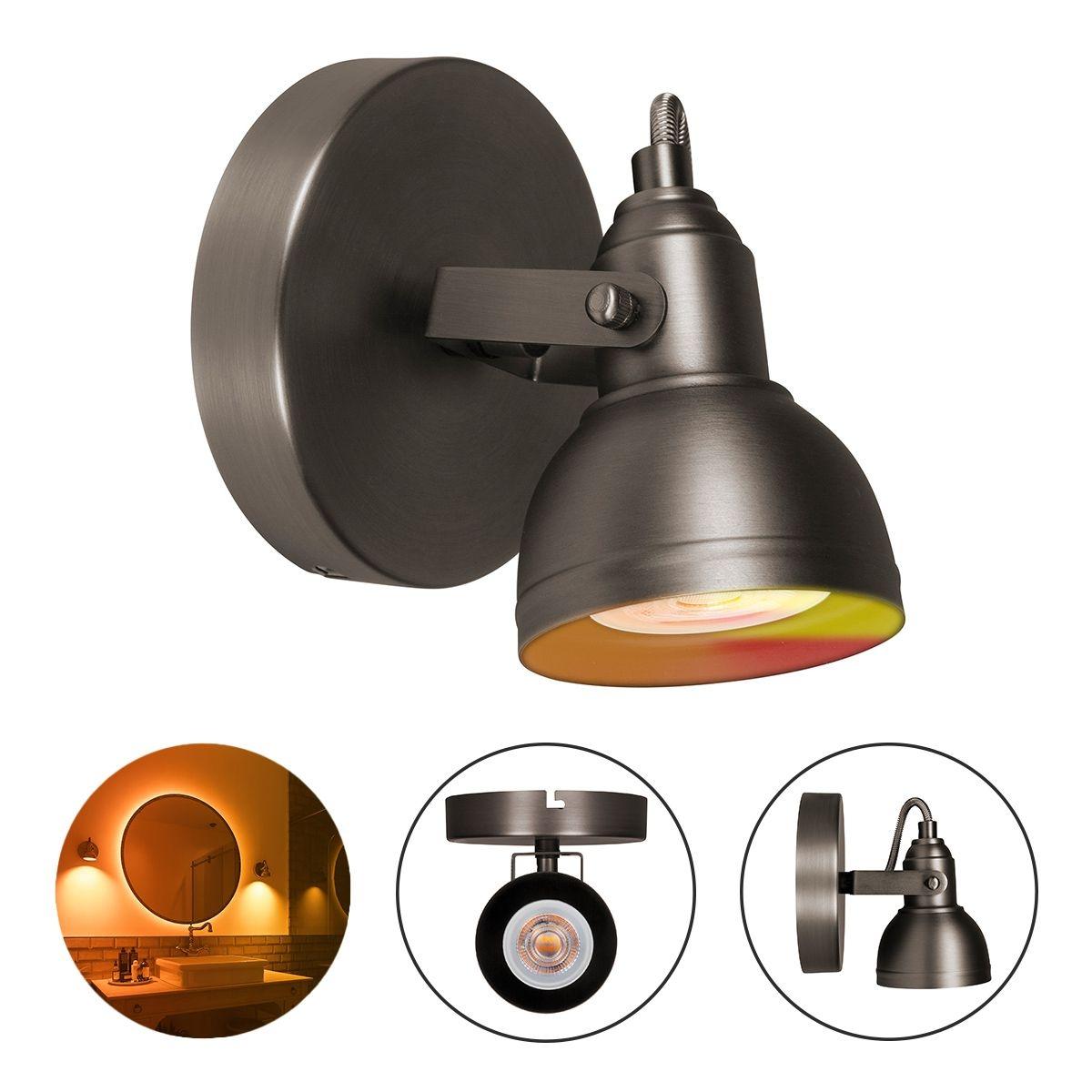 Lampara de sobreponer en techo con foco dtw atenuable, 5w, color satin