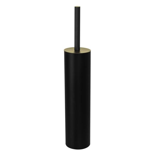 CEPILLO PARA BAÑO NEGRO MATE CON DORADO ACABADO ATERCIOPELADO