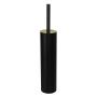 CEPILLO PARA BAÑO NEGRO MATE CON DORADO ACABADO ATERCIOPELADO