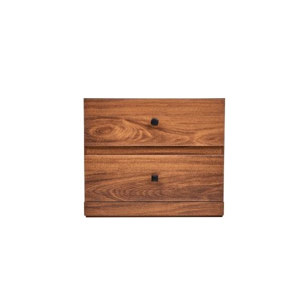 BURÓ CON 2 CAJONES COLOR NOGAL - MADERA MDF