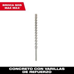BROCAS PARA MARTILLO ROTATIVO MX4 SDS MAX DE 4 CORTADORES 1-1/8 PULGADAS