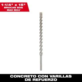 BROCAS PARA MARTILLO ROTATIVO MX4 SDS MAX DE 4 CORTADORES 1-1/4"