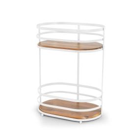 ORGANIZADOR OVALADO DE 2 NIVELES BLANCO