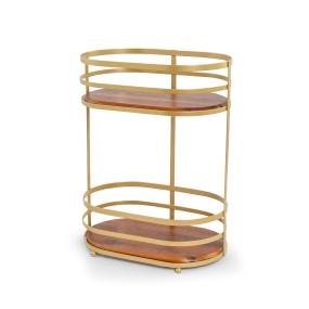 ORGANIZADOR OVALADO DE 2 NIVELES DORADO