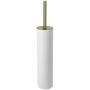CEPILLO PARA BAÑO CON BASE DE METAL BLANCO CON DORADO