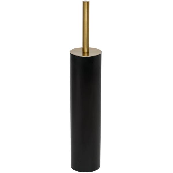 CEPILLO PARA BAÑO CON BASE DE METAL NEGRO CON DORADO