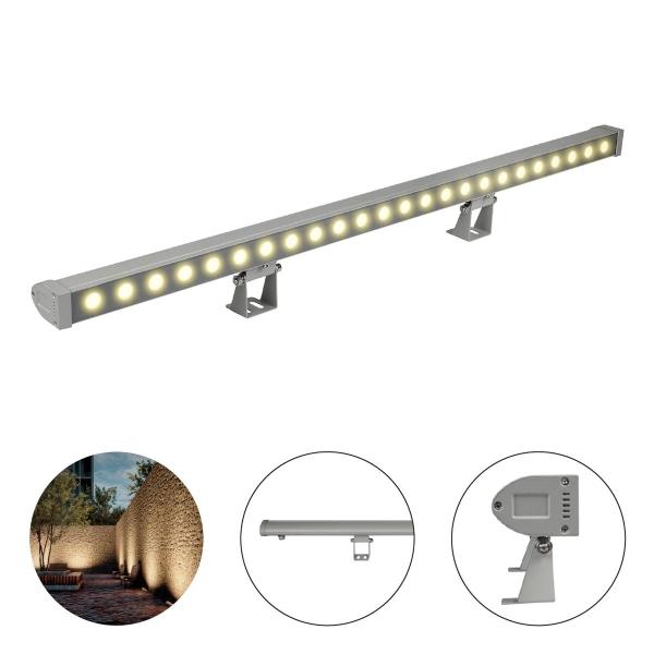 LAMPARA LED WALL WASHER DE SOBREPONER EN PISO, 24W, LUZ CALIDA, IP65