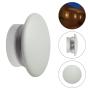 LAMPARA DE SOBREPONER EN MURO DECORATIVA LED, 6W, LUZ CALIDA, COLOR BLANCO, IP66