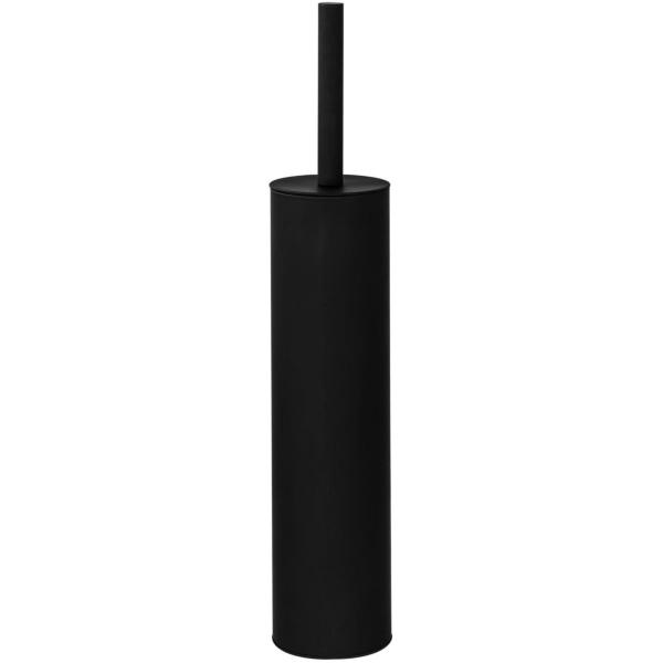 CEPILLO PARA BAÑO CON BASE DE METAL NEGRO ATERCIOPELADO