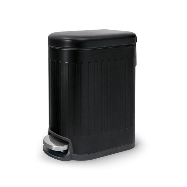 BOTE DE BASURA 5L NEGRO MATE TEXTURIZADO