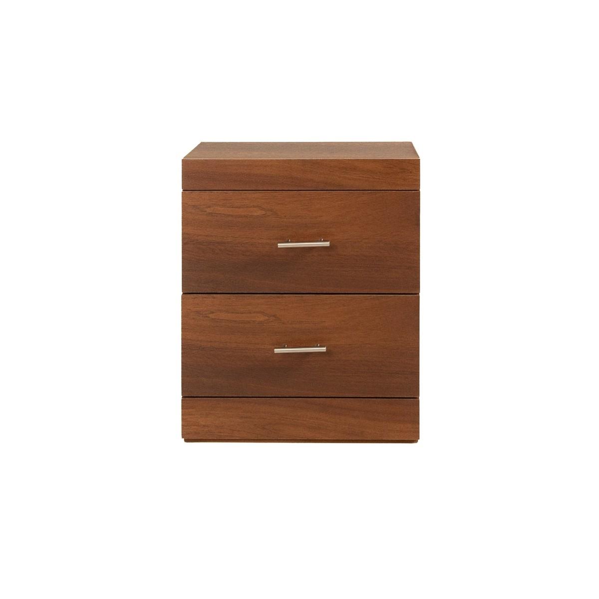 Buró con 2 cajones color parota con jaladeras de metal - madera industrializada