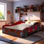CAMA COCHE NASCAR ROJA INFANTIL- INDIVIDUAL