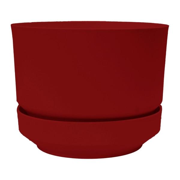 MACETA CD106 ROJA 6" CON PLATO