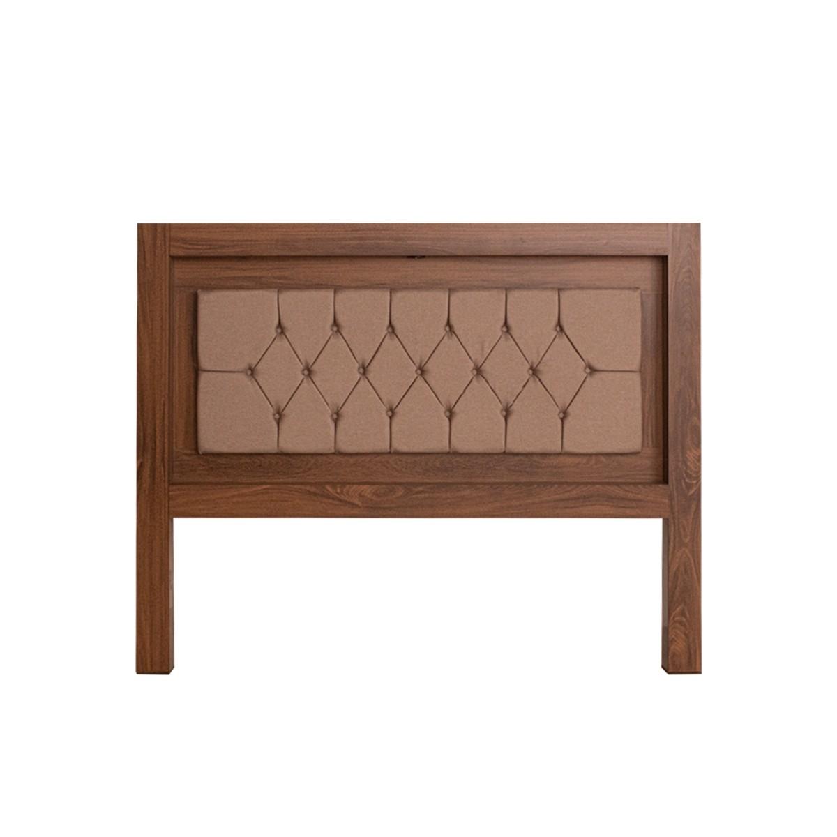 Cabecera con luz tapizada king size color nogal - madera industrializada