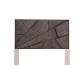 CABECERA TAPIZADA KING SIZE COLOR GRIS Y BLANCO - MADERA INDUSTRIALIZADA