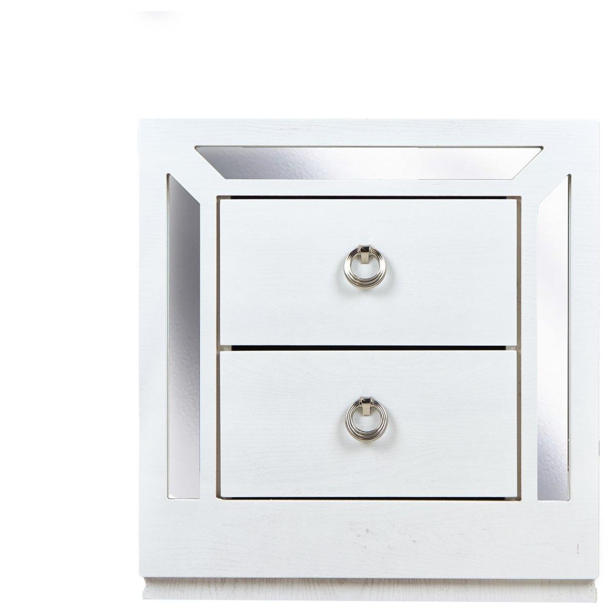 Buró con 2 cajones color blanco y plata - madera mdf