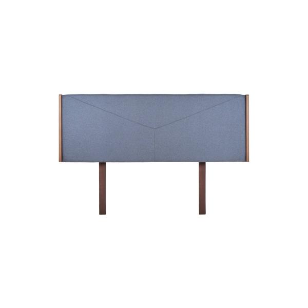 CABECERA KING SIZE COLOR NOGAL Y GRIS - MADERA MDF Y MELAMINA TAPIZADA