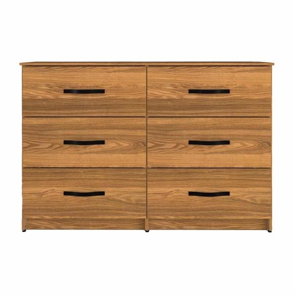 CÓMODA - PARÍS, 6 CAJONES AMPLIOS, CORREDERAS DE EXTENSIÓN Y JALADERAS METÁLICAS - COLOR TZALAM