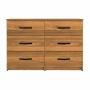 CÓMODA - PARÍS, 6 CAJONES AMPLIOS, CORREDERAS DE EXTENSIÓN Y JALADERAS METÁLICAS - COLOR TZALAM